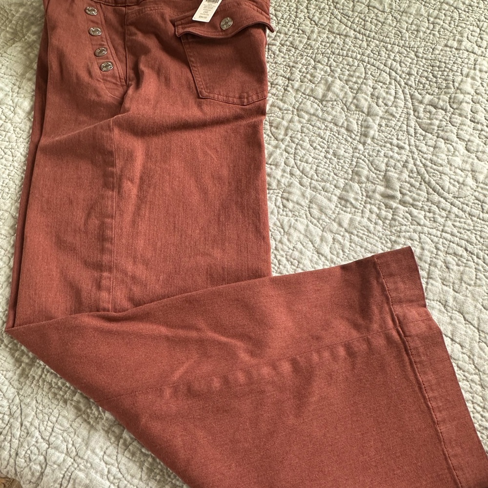 Chico’s Pull On Wide leg Ankle Jean Sable Brown NWT size 0R/4R